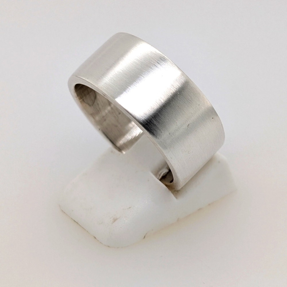 Sterling Silver Brushed Satin Unisex Ring/Wedding Band